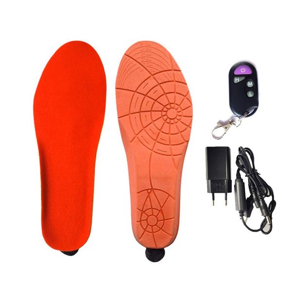 

winter smart remote control heating rechargeable electronic insole warm insole rechargeable electric heated for fishing, Black