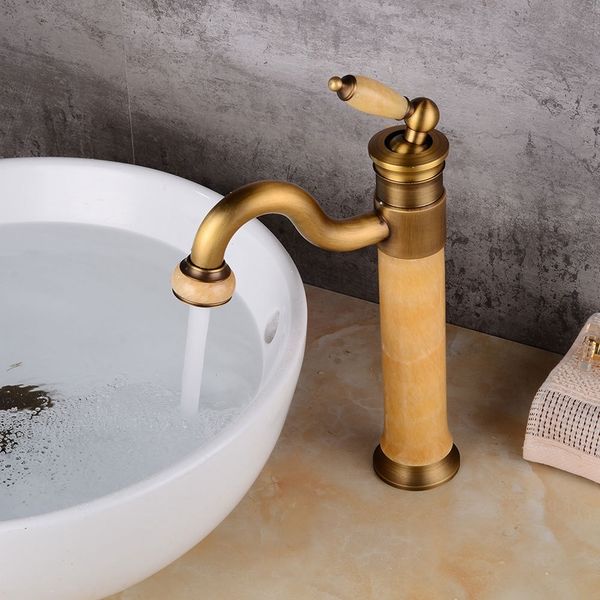 

basin faucet retro antique faucets bathroom jade single handle basin mixer tap noble gorgeous swivel copper jade sink taps