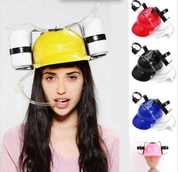 2020 Straw Helmet Drinking Hat Beer Soda Dual Straw Drinking Hat