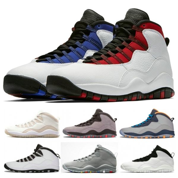 

new 10 mens basketball shoes 10s chicago ovo black men shoes cement i'm back athletics game sneakers size 40-47, White;red