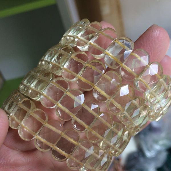 

natural lemon crystal/ quartz stone beads bracelet natural stone bangle fine bracelet for woman for gift, Black