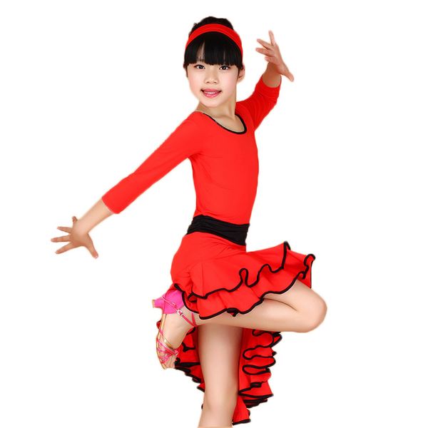 2019 Girl Long Sleeves Latin Dance Dress Children Ballroom Dance Dresses Kids Salsa Rumba Cha Cha Samba Tango Dress From Alfreld 30 44 Dhgate Com