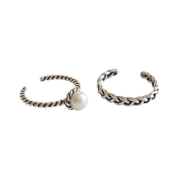 

new fashion vintage weave rings for women 100% 925 sterling silver open adjustable ring girls cuff ring jewelry