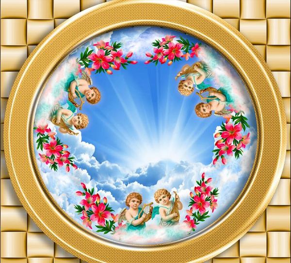 

wallpaper black european 3d ceiling mural angel map p wallpaper ceiling