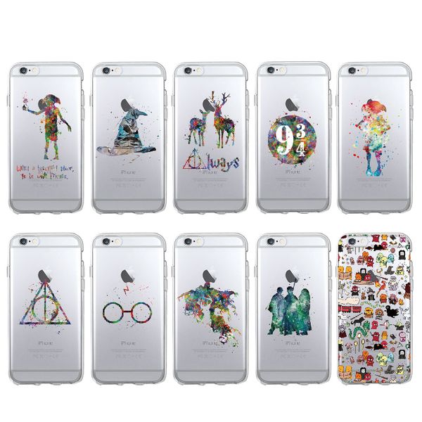 

Harry potter watercolor movie oft phone ca e cover coque funda for iphone 5 5 e 6 6 6plu 7 7plu 8 8plu x am ung