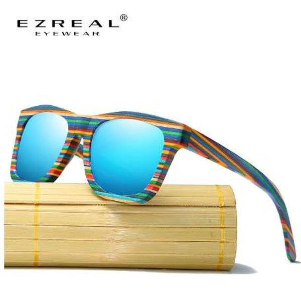 

ezreal polarized wooden sunglasses men bamboo sun glasses women brand designer original wood glasses oculos de sol masculino, White;black