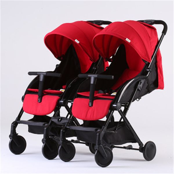 

2018 detachable twins trolley twins baby stroller sitting lying folding two seat stroller double seat carriage