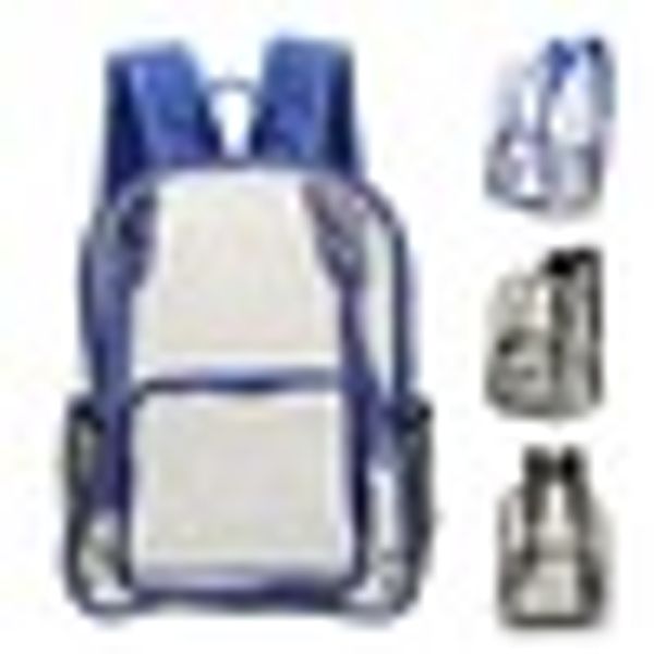 

fashion pvc transparent zipper backpack school bags for teenage girls boys large capacity travel backpack casual daypack