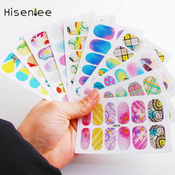 

decals 10 stylish shiny sweet charm geometric wave pattern nail sticker diy nail sticker decorative accessories, Black