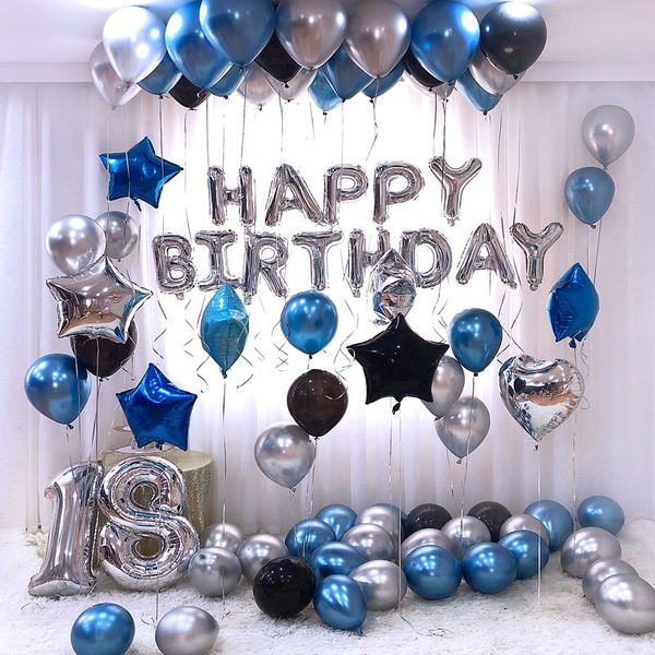 

number 32inch happy supplies birthday decor balloons metallic foil 26pcs/lot globos 18th anniversary brithday party 18 silver pjqlg