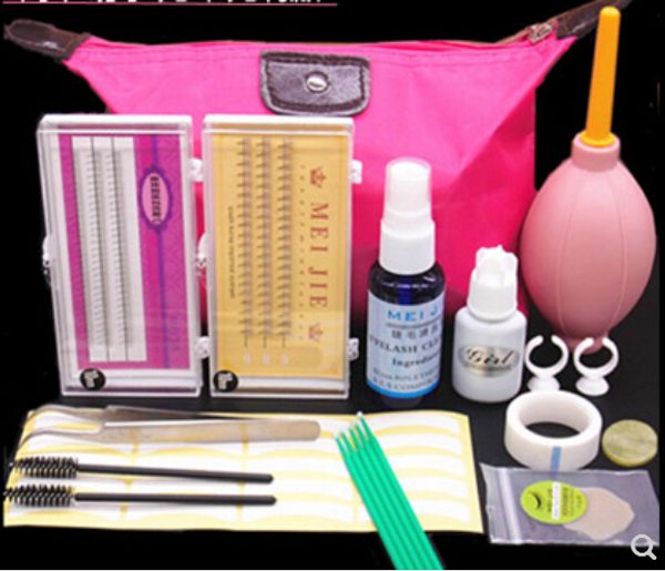 

wholesale new sale semi permanent make up individual eyelash extensions c curl glue set eyelash kit