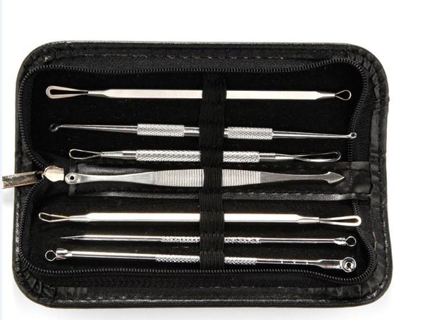 

7pcs черноголовых remover tool kit лица прыщ инструменты для удаления пятна экстрактор акне иглы клип пинцет набор инструментов по уходу за