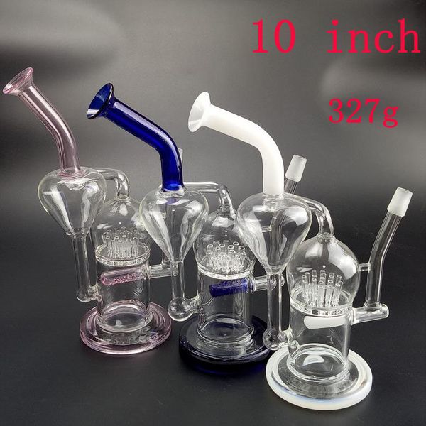 Vortex Glass Bong Recycler Bohrinsel Wachs Wasserpfeife berauschende Klein Bong Dab Rigs Rohre mit Schüssel Quarz Banger Perc Bubbler Zyklonbecher