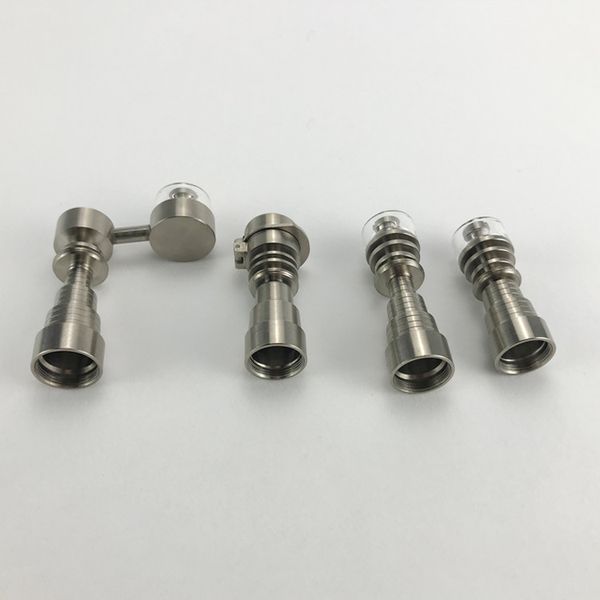 Dicas de vidro de titânio bongo de titânio de água 14 mm 18 mm conjunta macho e fêmea gr2 titanium dabber unha domeless Ti prego