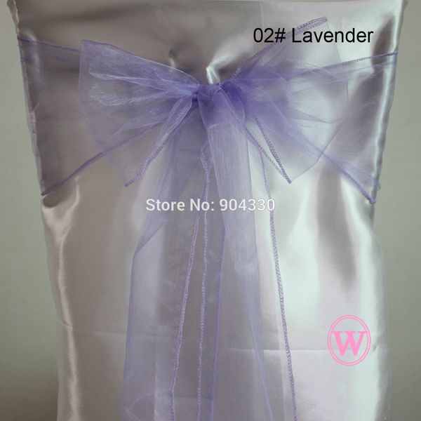 

wholesale- 10pcs lavender width 6.8"(17cm) x length 108"(275cm) organza chair sash wedding party bow decoration