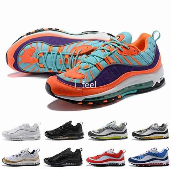 

2018 designer men 98 98s running shoes og gundam triple black white cone tour yellow red mens sports trainers sneakers size 40-46