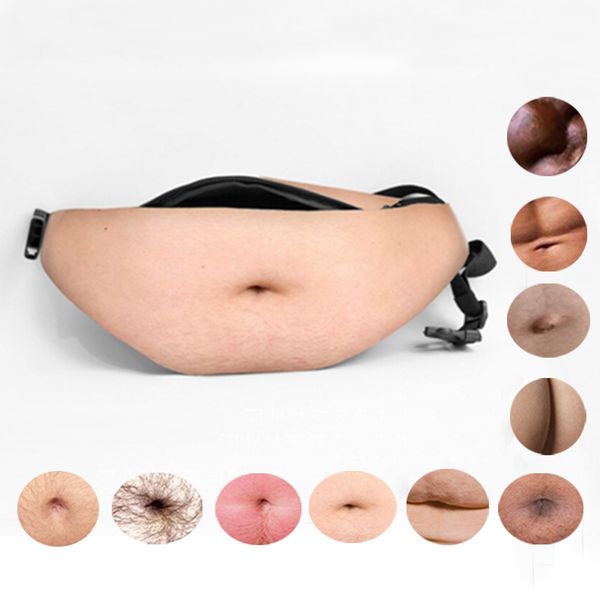 

fashion design fun men women dad bag dad bod waist bags beer fat hairy belly fanny pack zipper pocket
