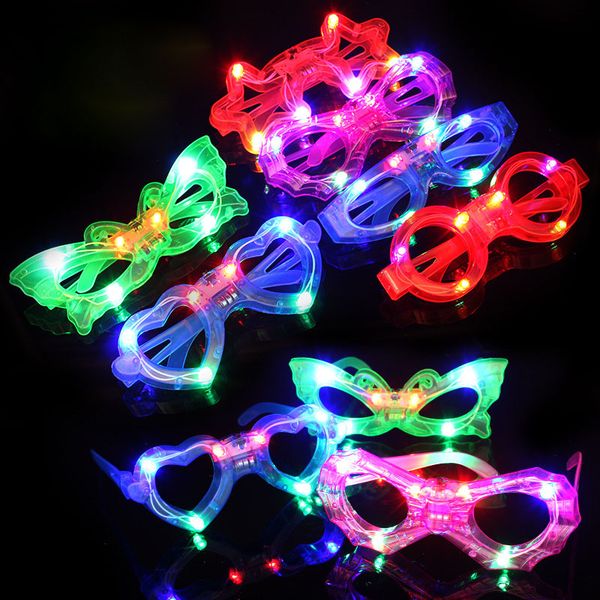 

fashion flashing led glasses heart butterfly style luminous party decorative lighting glasses christmas gifts for children adult