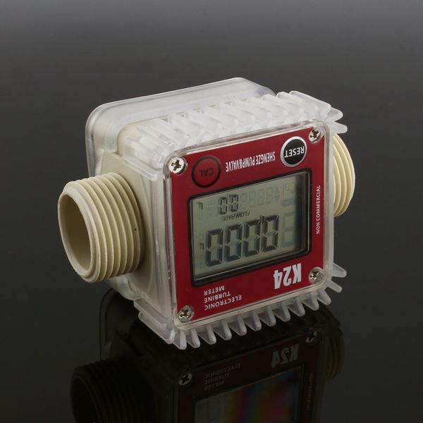 

Digital lcd k24 turbine die el fuel flow meter for chemical water ea adju t liquid flow meter mea uring tool red blue