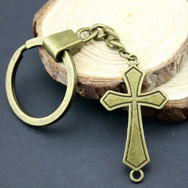 

6 pieces key chain women key rings car keychain for keys cross connections 42x22mm, Slivery;golden