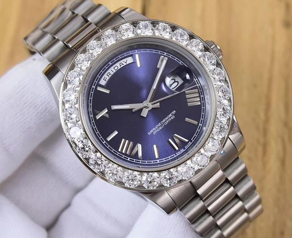 

factory supplier 3 color 41mm president day-date 18038 diamond bezel watch steel mens casual watch automatic mechanical men's wristwatc, Slivery;brown
