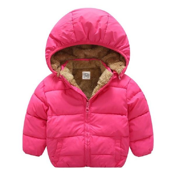 

1-5 years fashion baby boy jacket thick warm winter baby boy girls winter coats hooded solid blue red green, Blue;gray
