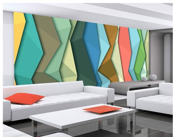 

window mural wallpaper beautiful fashion abstract geometric lines pattern living room tv background wall