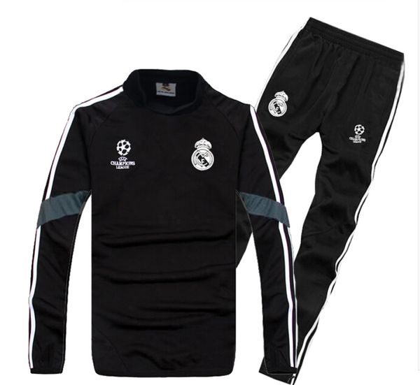 

real madrid training suit maillot de foot 2018 ronaldo bale survetement football chandal soccer tracksuit marseilles, Black