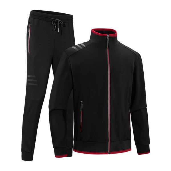 

8xl men tracksuit sportswear zip up sport jacket sweater sweatshirt+pants running jogging leisure fitness workout set sport suit, Black;blue