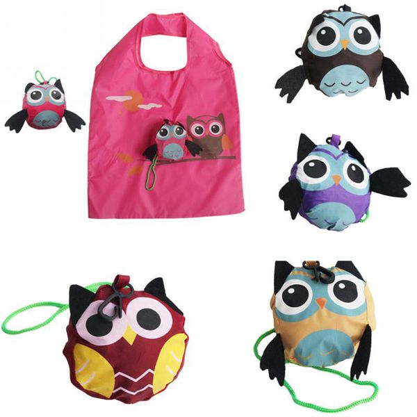 

cute animal owl shape folding shopping bag eco friendly ladies gift foldable reusable tote bag portable travel shoulder bag