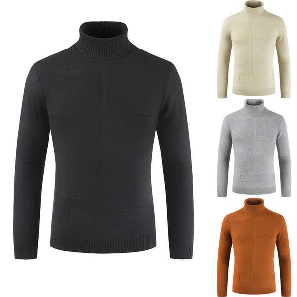 

men winter sweater slim fit turtle neck long sleeve knitted sweaters pullover stretch casual, White;black