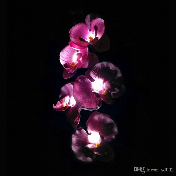 

phalaenopsis flower led light 5 heads practical flowers lawn lamps vivid garden solar energy lights easy carry 25wna cc