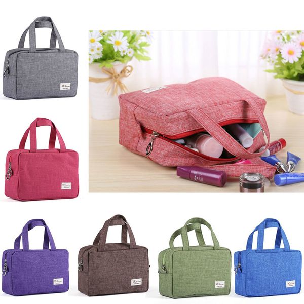 

fashion travel cosmetic makeup bag toiletry case organizer storage hanging pouch, Blue;pink