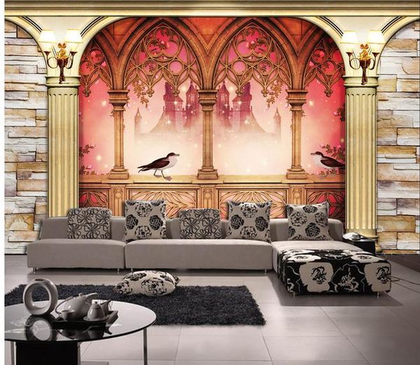 

европейский 3d римская колонка фэнтези ночная сцена гостиная телевизор фон обои home decor дизайнеры