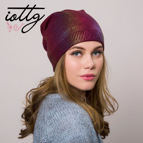 

iottg 2017 new winter hats for women colorful wool knitted hat fashion brand cap casual warm hat female skullies beanies bonnet, Blue;gray