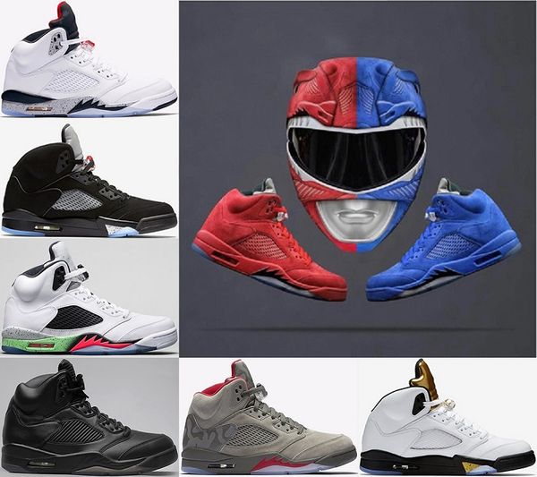 

5 белый цемент красный синий замша женщины мужчины камуфляж баскетбол обувь Oreo бе