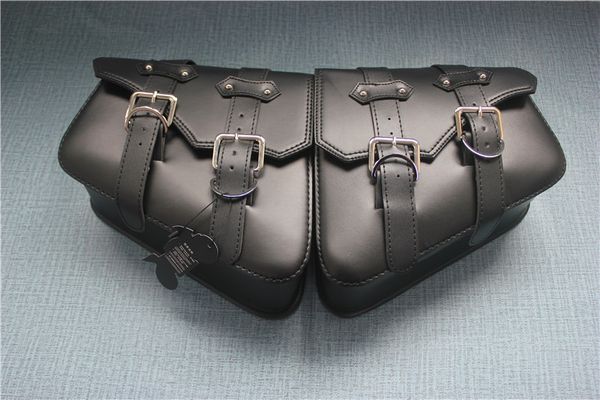 

pair new motorcycle left right saddle side bags motor pu leather tool bags for universal sportster chopper bike