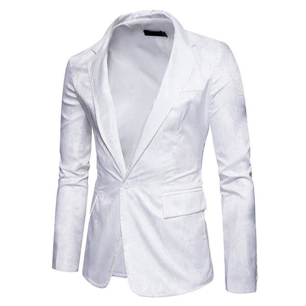 

men's casual slim fit one button dobby suit jacquard suits blazer male business work coat jacket outwear blazers party wear, White;black