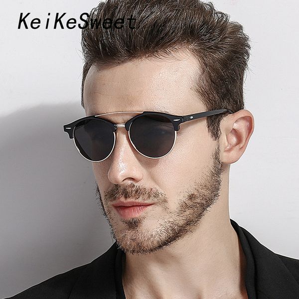 

keikesweet brand designer men polarized outdoor driving sunglasses sport uv400 rays women vintage sun glasses luxury, White;black