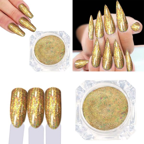 

2018 mirror nail polish powder plating gold paste metal color gel stainless steel diy manicure nail art decorations, Silver;gold