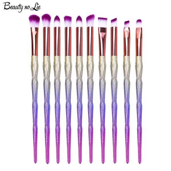 

rainbow 10 pcs professional makeup brushes set beauty cosmetic eyeshadow lip powder face pincel tools brush kits