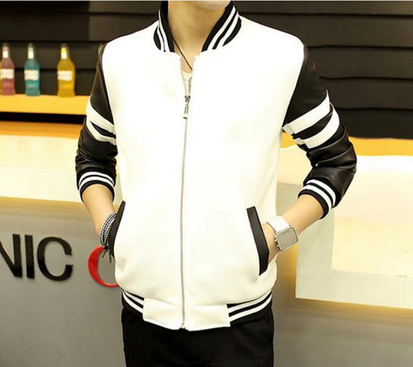 

man autumn winter korea version of the new trend of european and american personality slim stand collar locomotive fur coat m-3x, Black