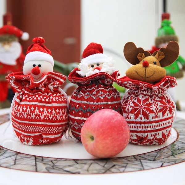 

christmas decoration gift christmas eve knit apple bag gift bags xmas candy cookie bags container supplies xmas gifts