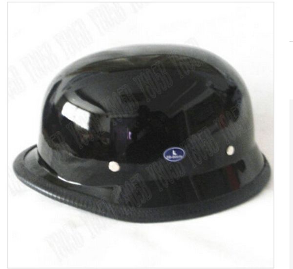 

dot german motorcycle cruiser chopper half helmet wwii half helmet glossy black