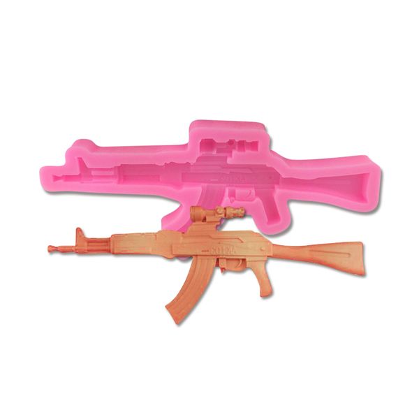 

2018new ak gun shape 3d chocolate moulds diy fondant cake decorating tools silicone mold kitchen baking utensils