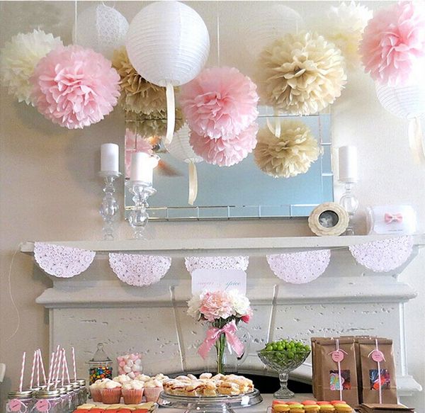 Wedding Series Tissue Paper Pom Poms Paper Lanterns Party