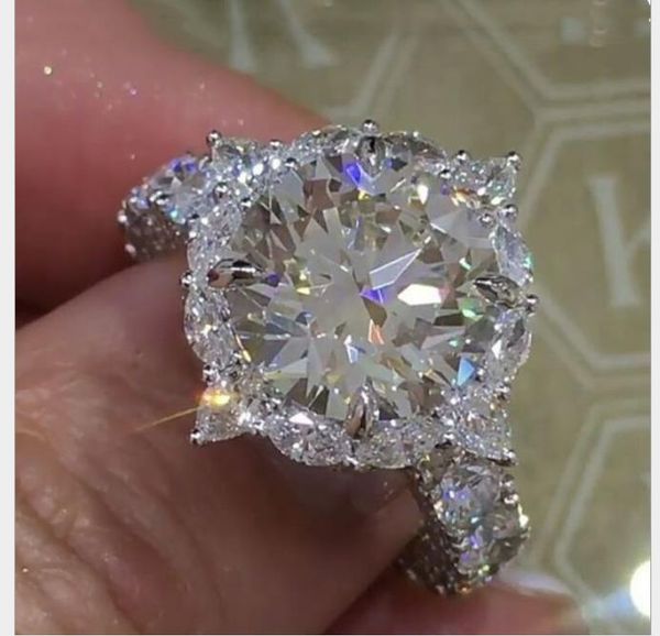 

pop up zircon diamond crystal ring, Silver