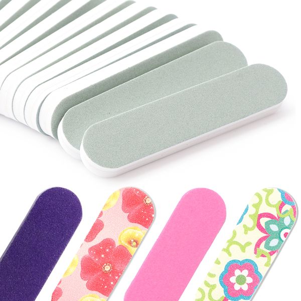

20pcs sanding nail file buffer block pink flower durable buffing gel polish smooth pedicure manicure nail care tool access jia22