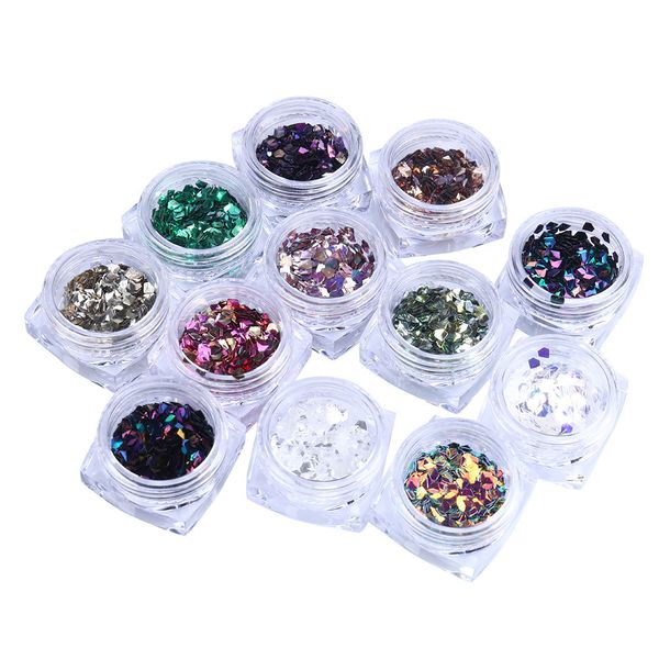 

12 color/set three dimensional diamond nail art decoration 2018, Silver;gold