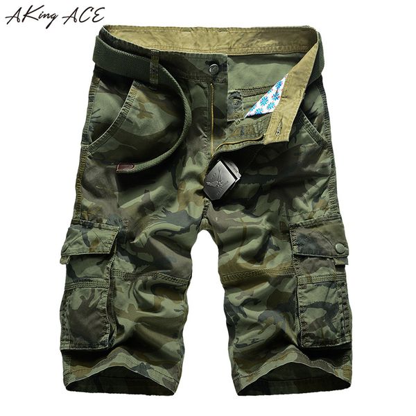 

2017 aking ace millitary army camouflage shorts men militar camo short pants men cargo shorts for male plus size 29 -42 44 ,za292, White;black